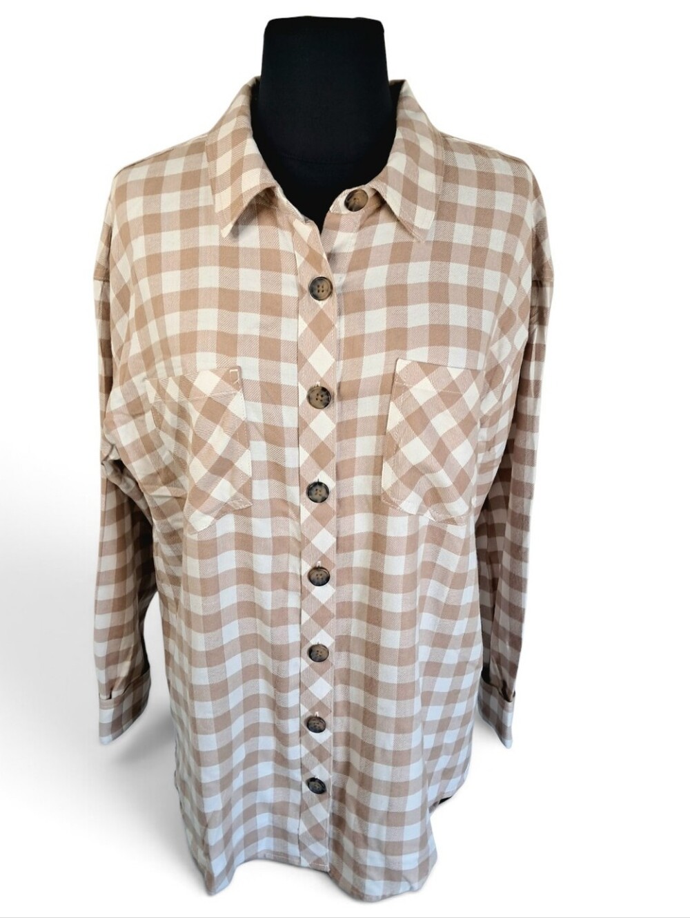 Maurices Plaid Button Down Long Sleeve Boyfriend Shirt NWT